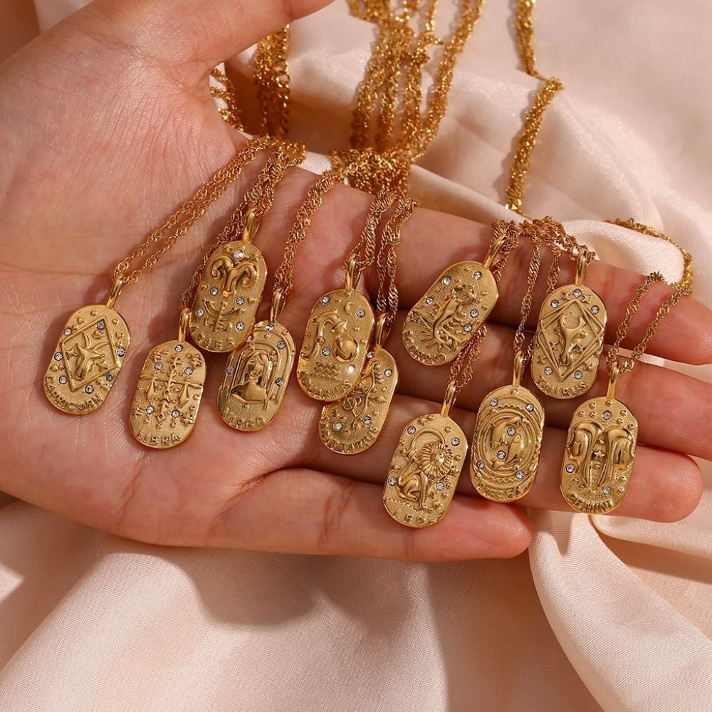 Scorpio Zodiac 18K Gold Plated Stainless Steel Astrology Pendant Necklace‎ - Picture 6 of 8